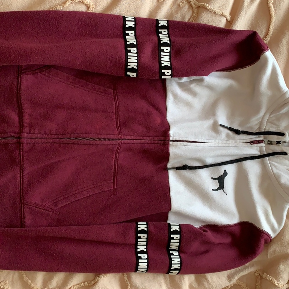 pink burgundy zip up